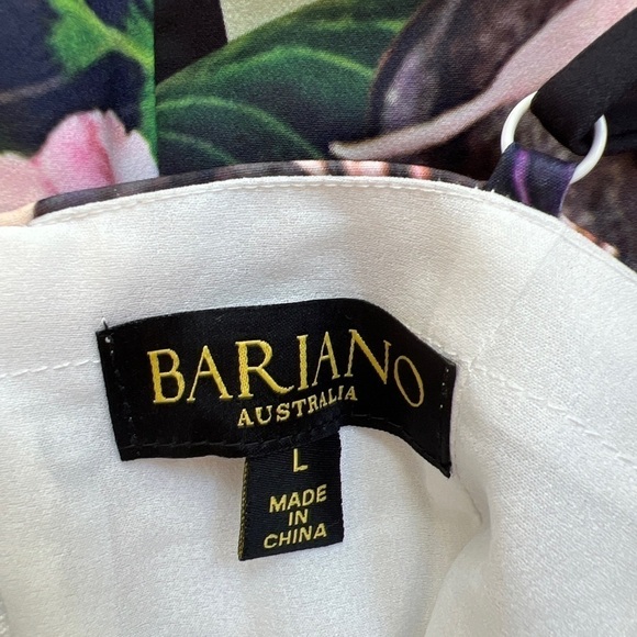 Bariano Australia Black Floral Tulip Hem Sheath MIDI Dress - Picture 9 of 10